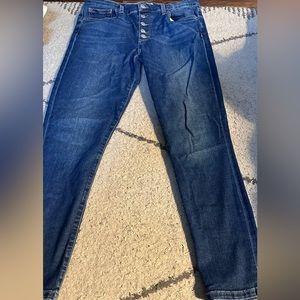 Joe’s Jeans high rise skinny ankle button fly.